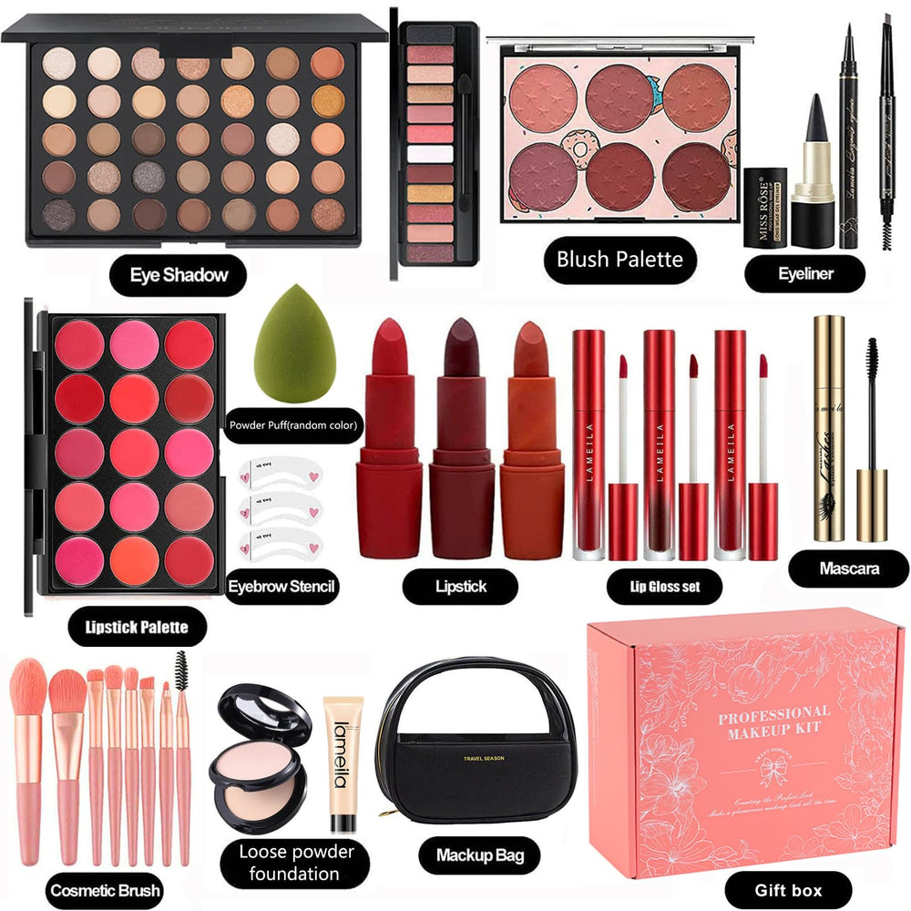 Miss Rose lipstick and gloss palette showing color options for daily looks