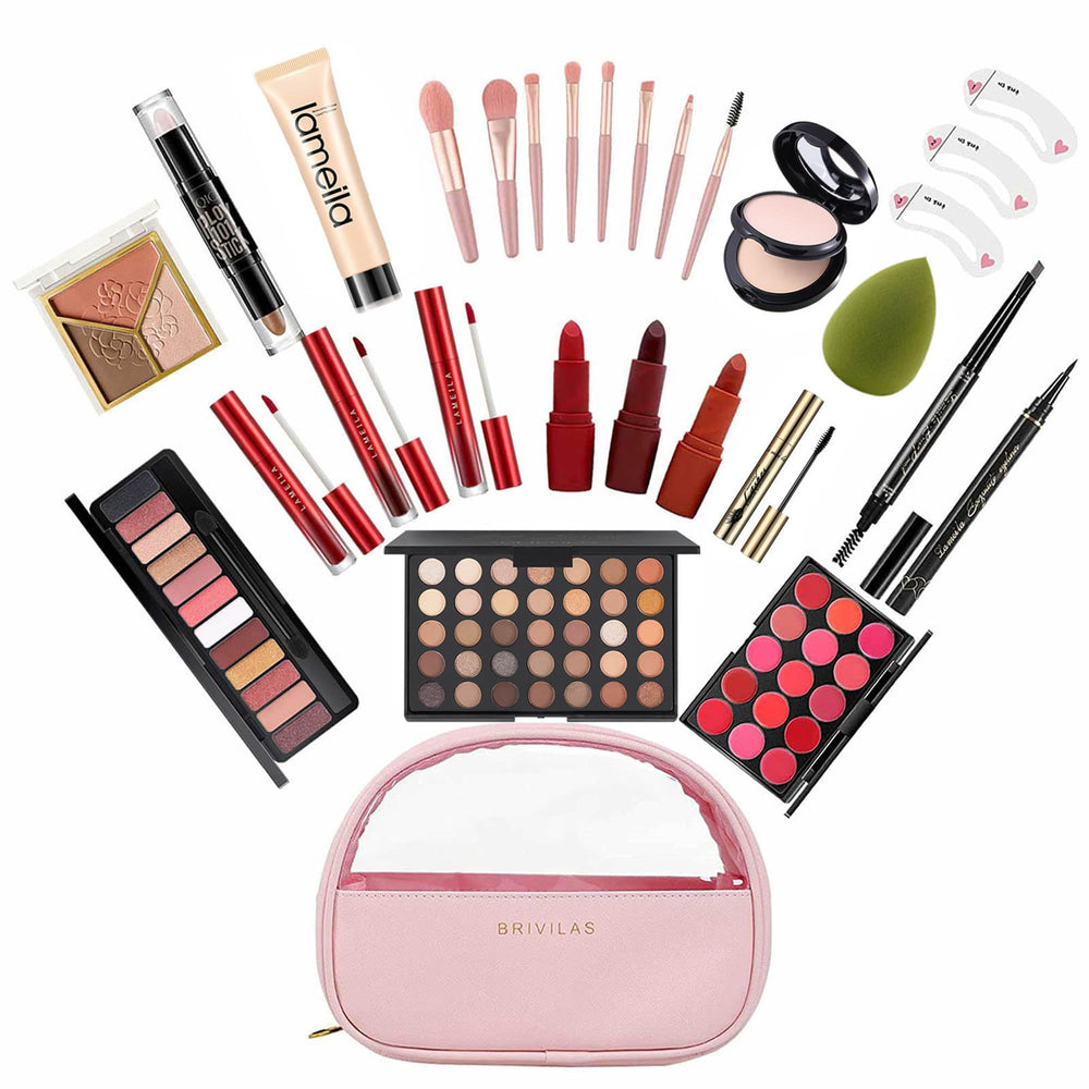 Miss Rose M travel-friendly makeup kit fits in a compact bag