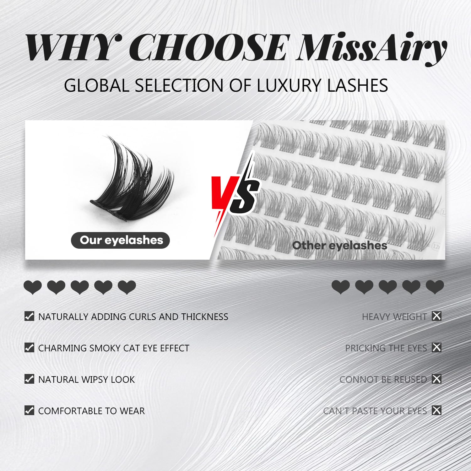 MissAiry reusable lash clusters kit for multiple wearings
