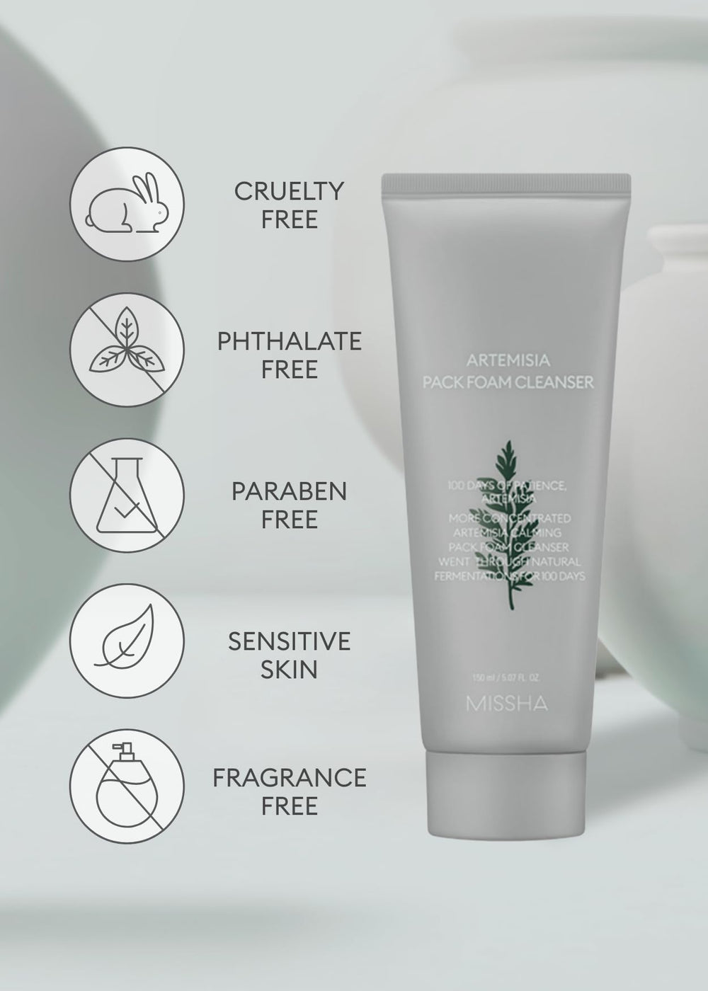 MISSHA Artemisia Pack final glow look after proper cleansing.
