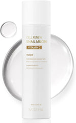MISSHA Cell Renew Snail Mucin Toner bottle delivers deep hydration for refreshed skin.