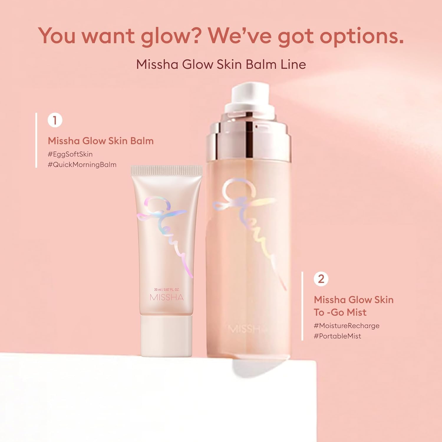 MISSHA Glow Skin Balm in hand showcases creamy consistency for easy application