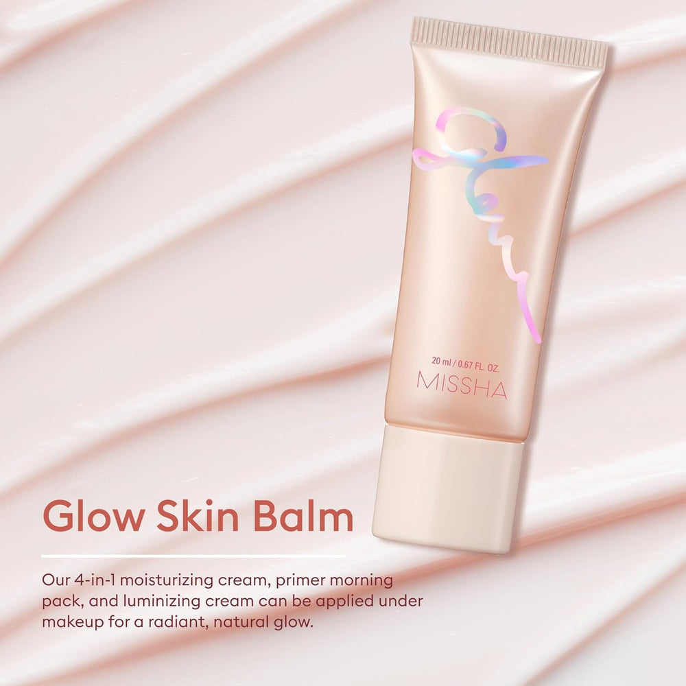 Close-up of MISSHA Glow Skin Balm texture shows thick yet fast-absorbing formula