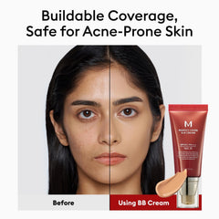 MISSHA M Perfect Cover BB Cream finishes with a lightweight look on skin.