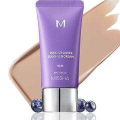 MISSHA M Perfect Cover Serum BB Cream No.23 bottle with pump for easy application.