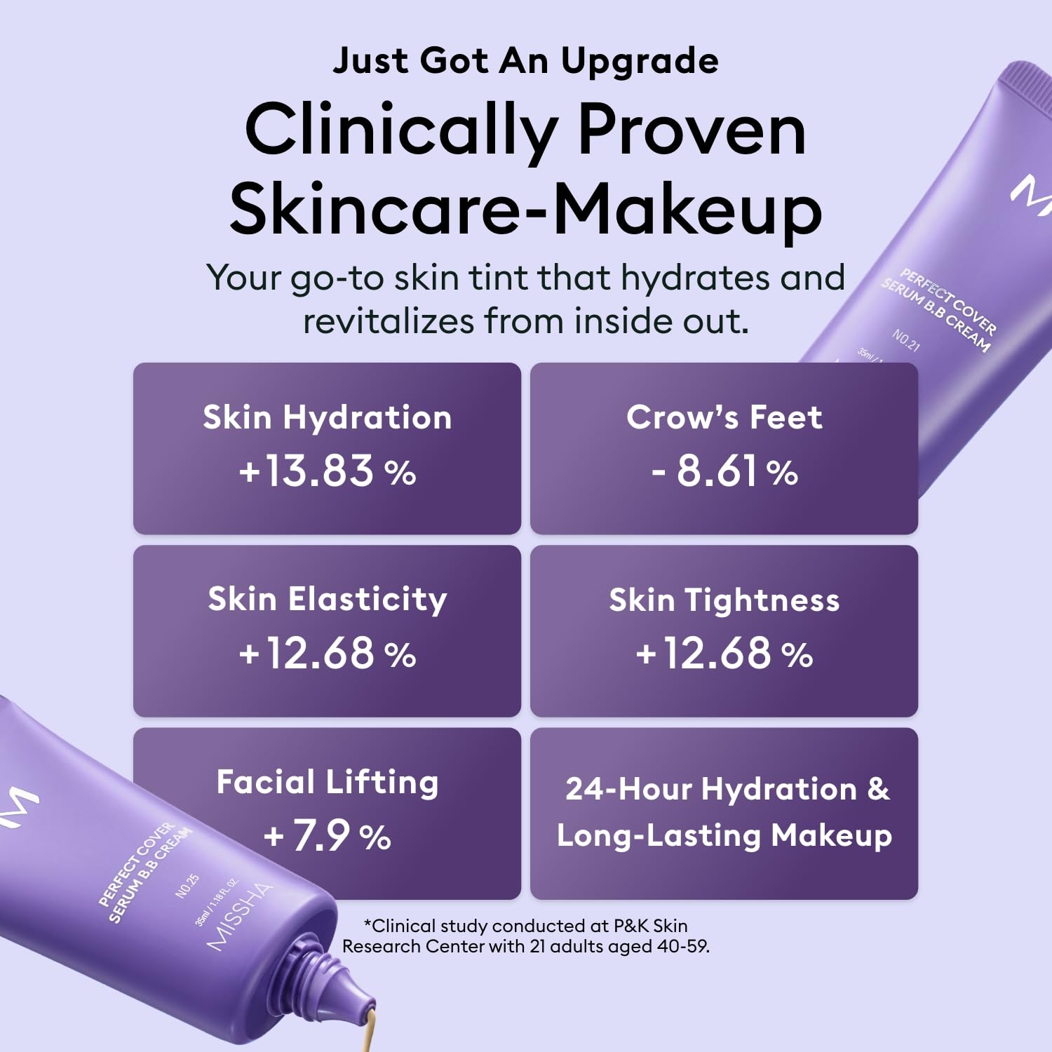 MISSHA M Perfect Cover Serum BB Cream No.27 close-up highlights dewy, radiant finish