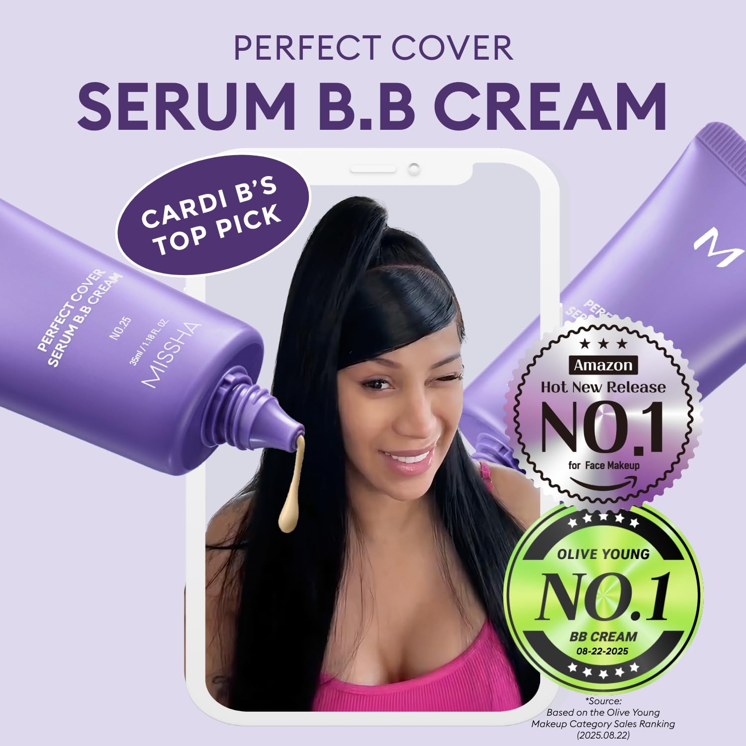 MISSHA M Perfect Cover Serum BB Cream No.27 swirl demonstrates hydrating, lightweight texture