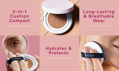 MISSHA Magic Cushion No.21 bottle swatch displays bright, even-toned finish.