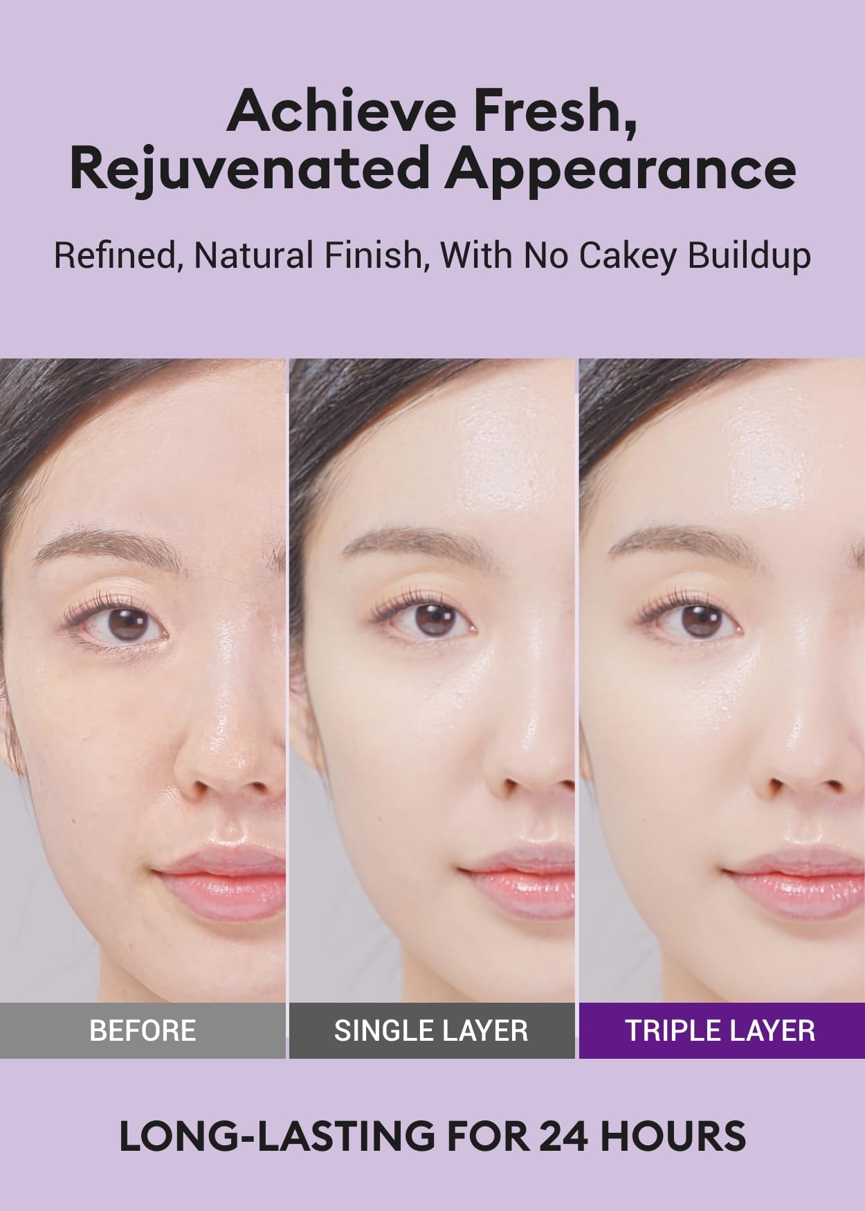 MISSHA Serum Cushion Glow Layering Fit texture closeup reveals creamy, hydrating makeup.
