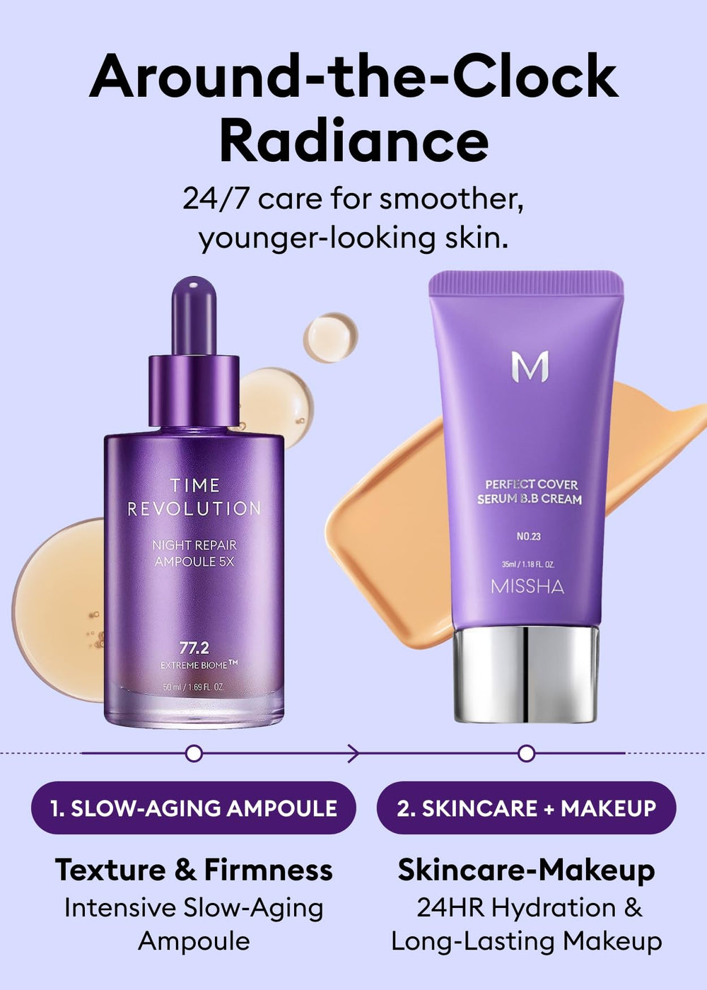 MISSHA Night Repair ingredients including jojoba oil and lavender oil.