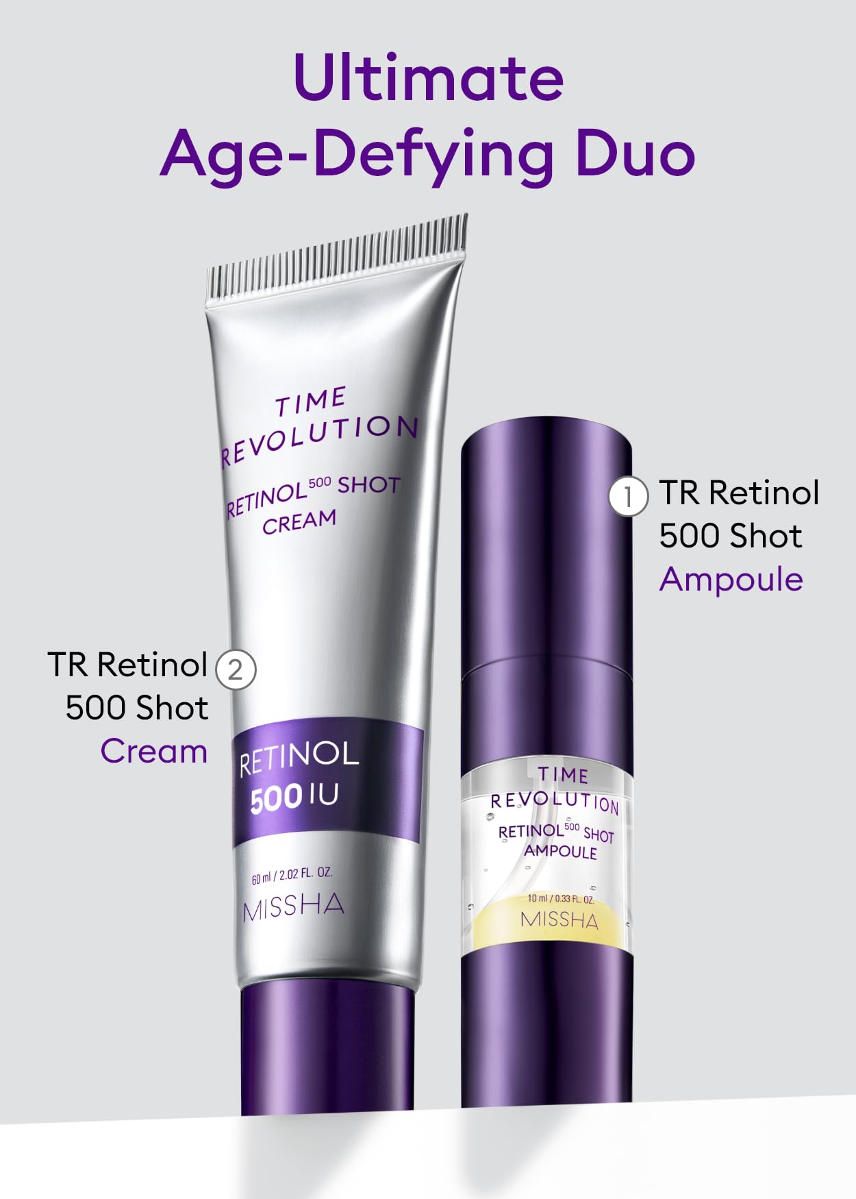 MISSHA Time Revolution Night Repair Retinol 500 Shot Cream peau-sensible: formulation adaptée pour les peaux sensibles.
