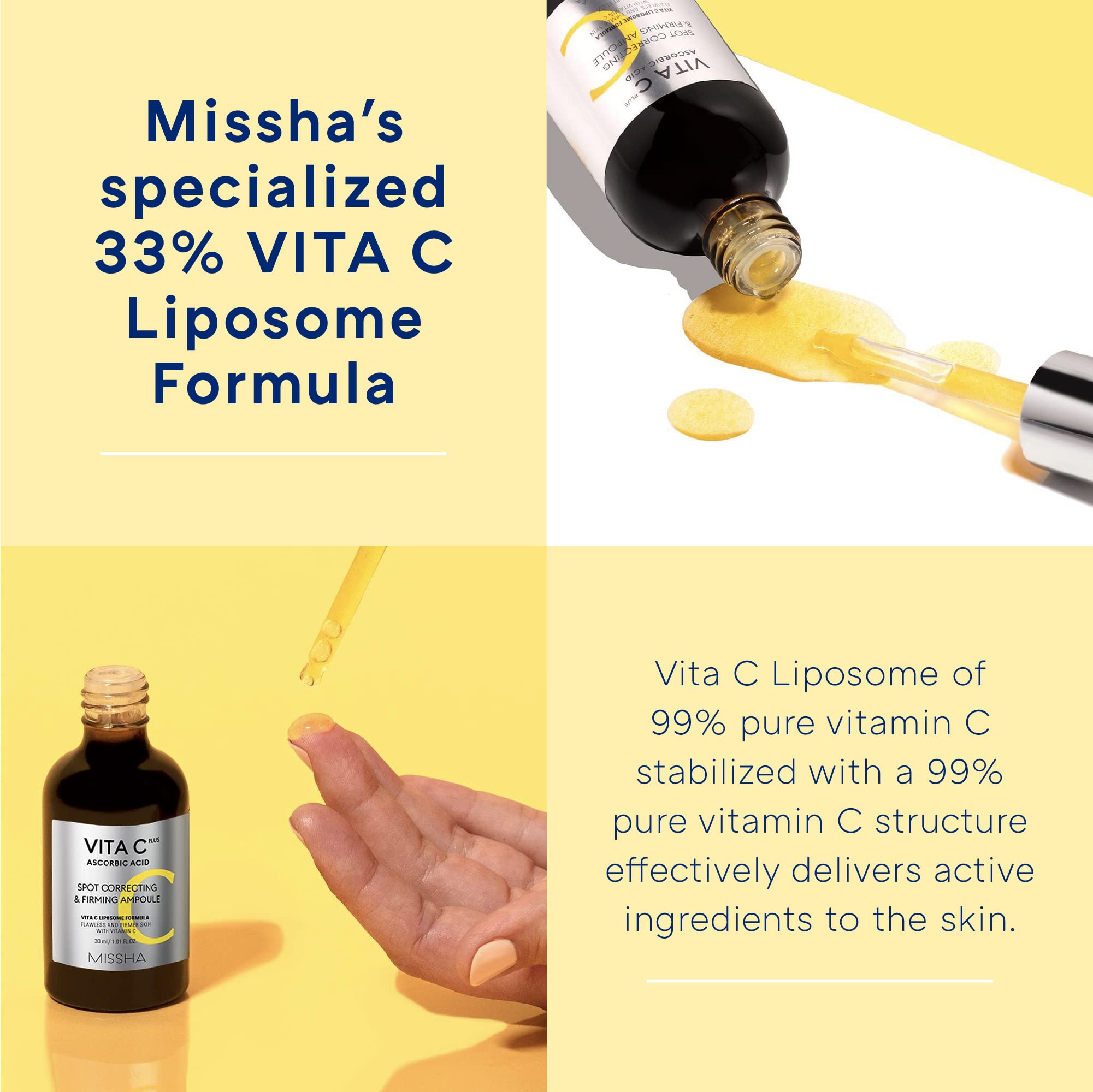 MISSHA Vita C Plus texture spread during facial massage.