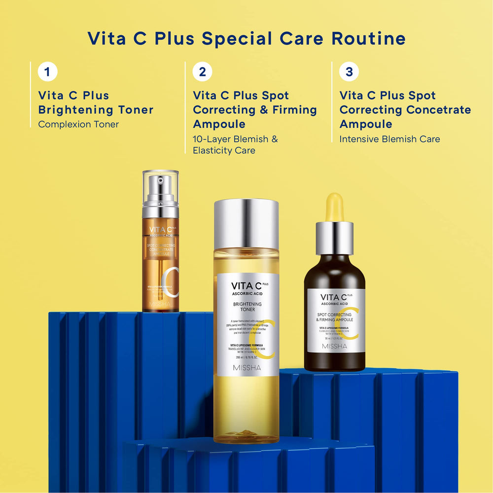 MISSHA Vita C Plus glowing complexion with consistent use.