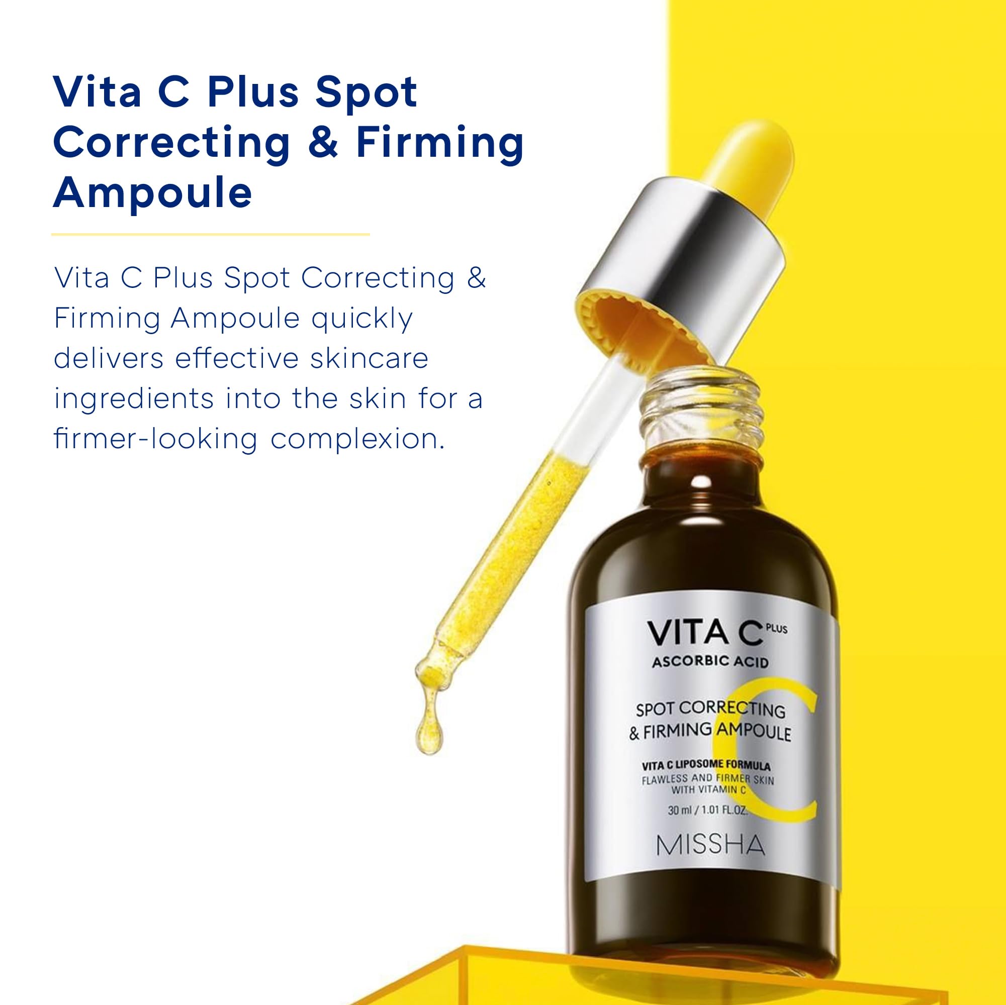 MISSHA Vita C Plus liposome graphic illustrates deep vitamin C delivery.