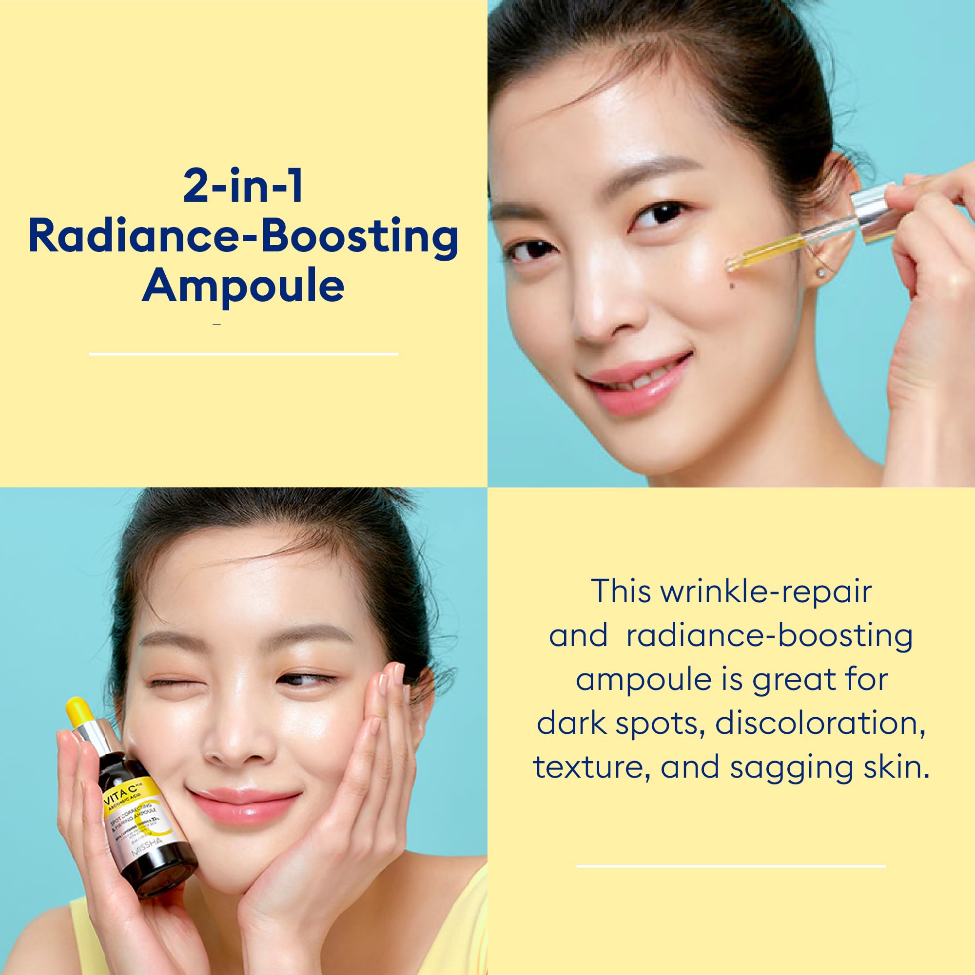 MISSHA Vita C Plus close-up shows serum absorption into skin.