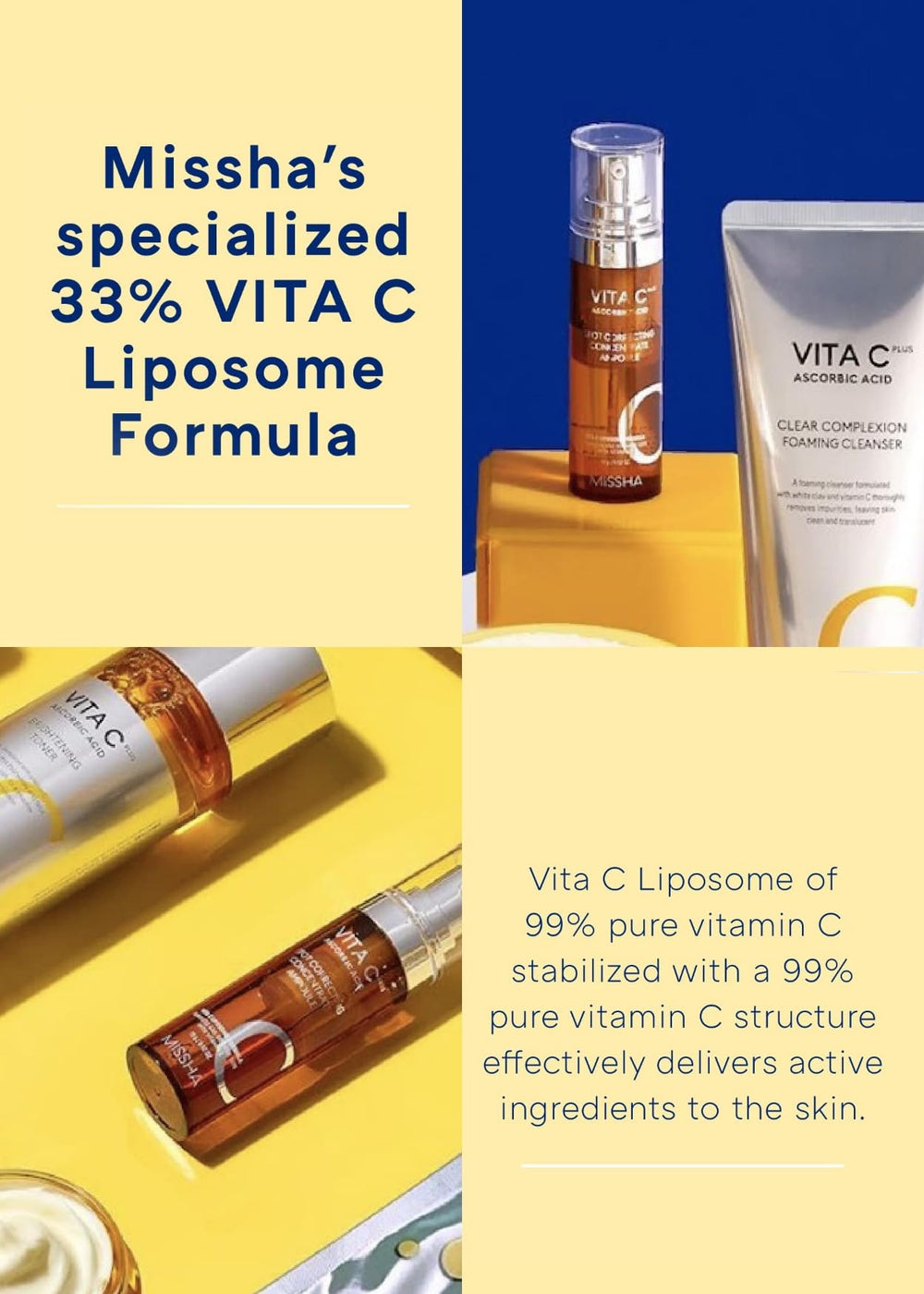 MISSHA Vita C Plus application guide showing day and night use.