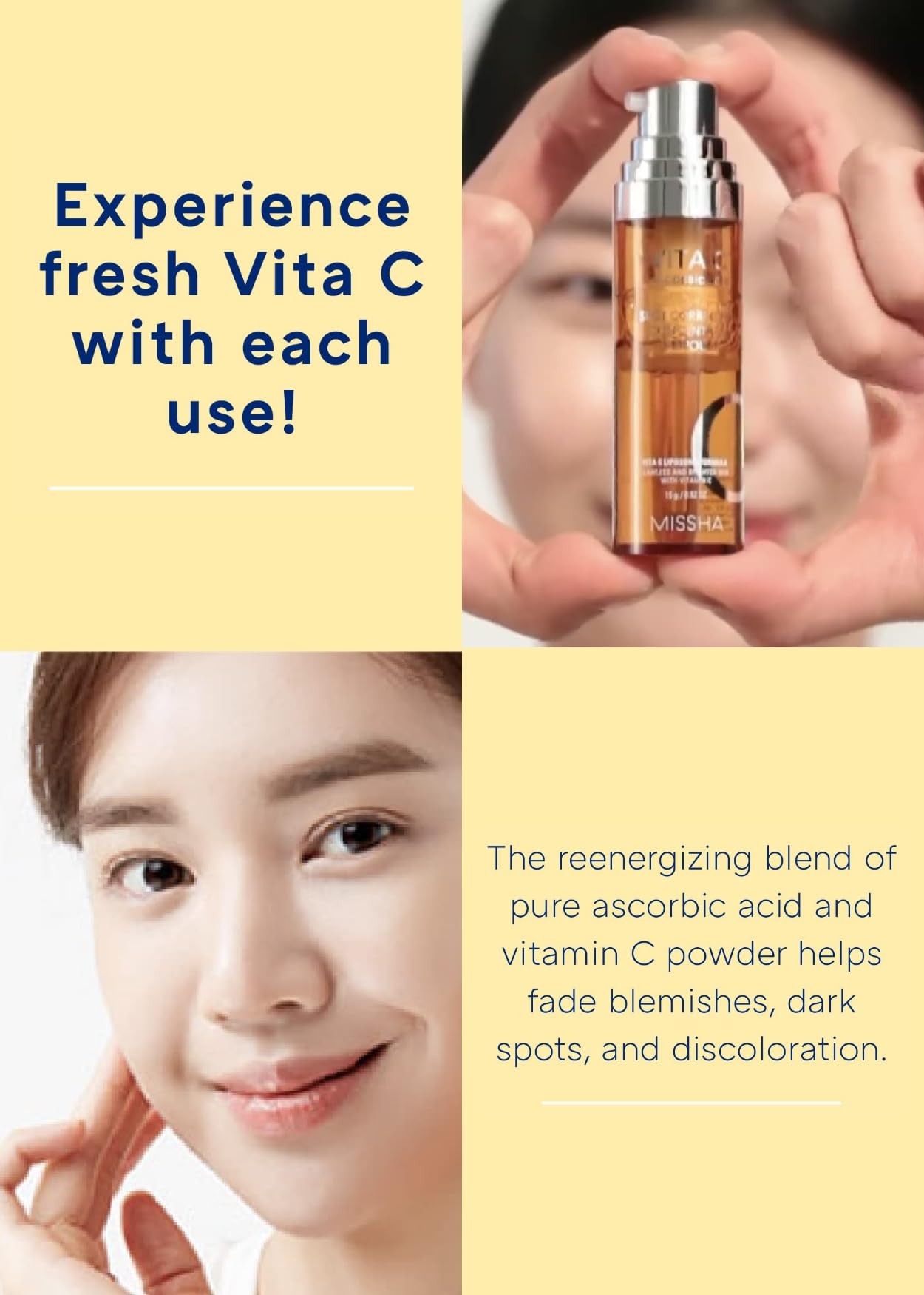 MISSHA Vita C Plus serum texture provides hydrating, lightweight feel.