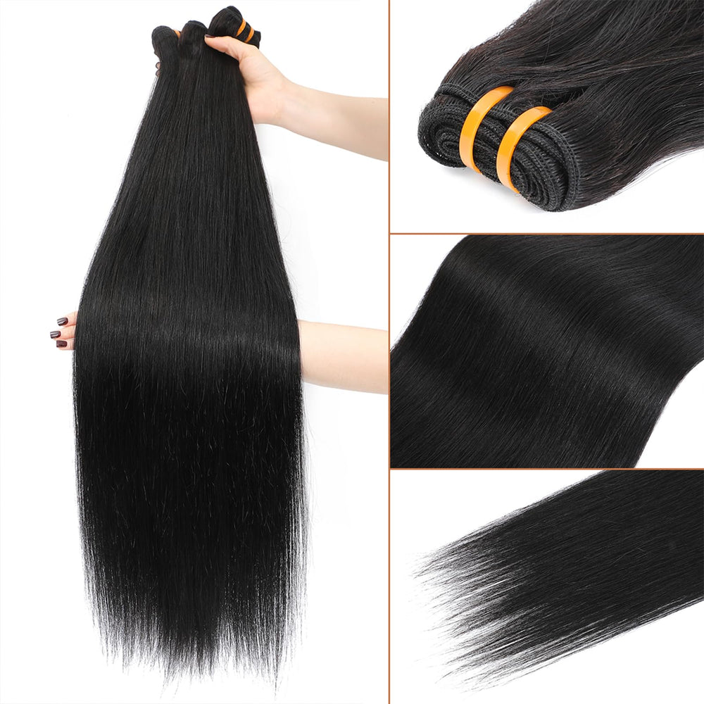 Missking virgin Burmese straight hair texture close-up highlighting natural luster.