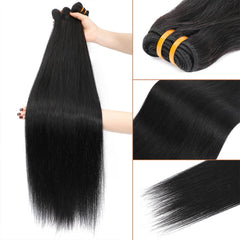 Missking virgin Burmese straight hair texture close-up highlighting natural luster.