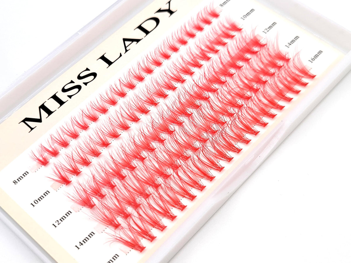 MISSLADY colored faux mink lash clusters close-up highlighting 3D volume