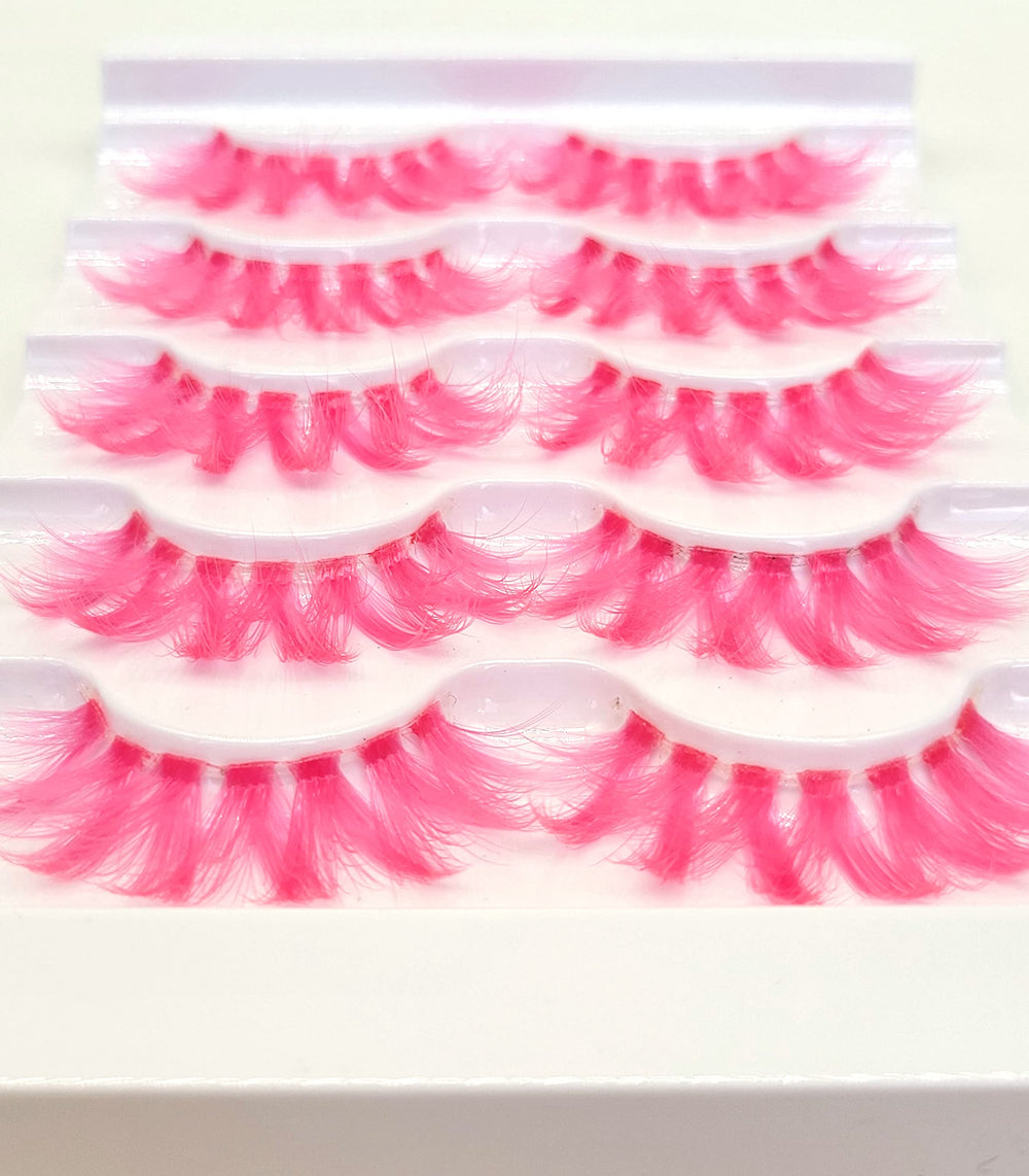 MISSLADY FM303 pink lashes pack open showcases lightweight, invisible bands.