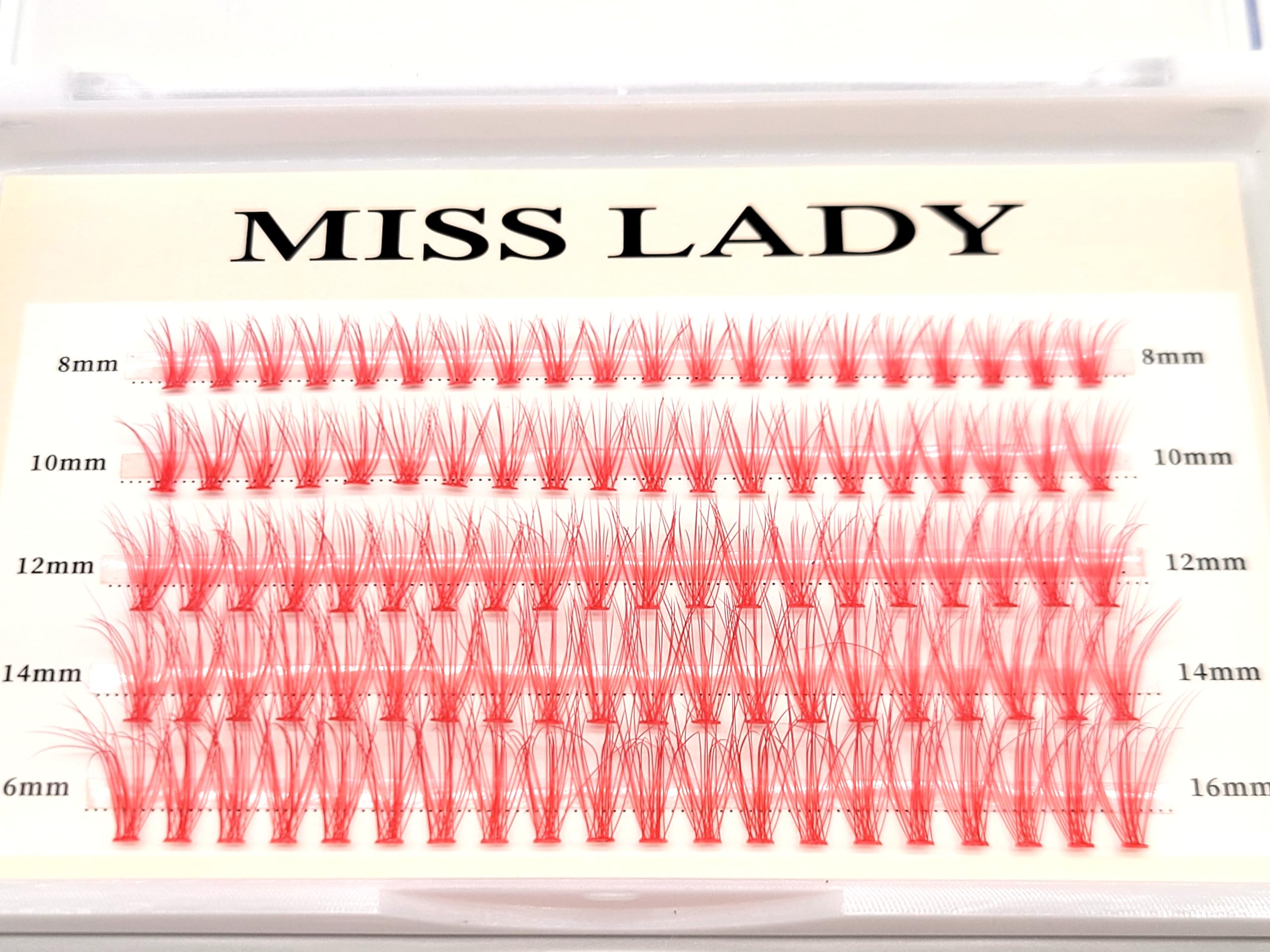 MISSLADY red lash clusters in mixed lengths deliver versatile looks
