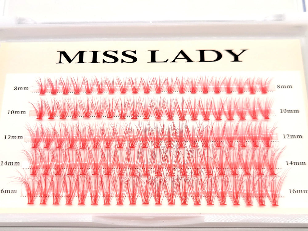 MISSLADY red lash clusters in mixed lengths deliver versatile looks