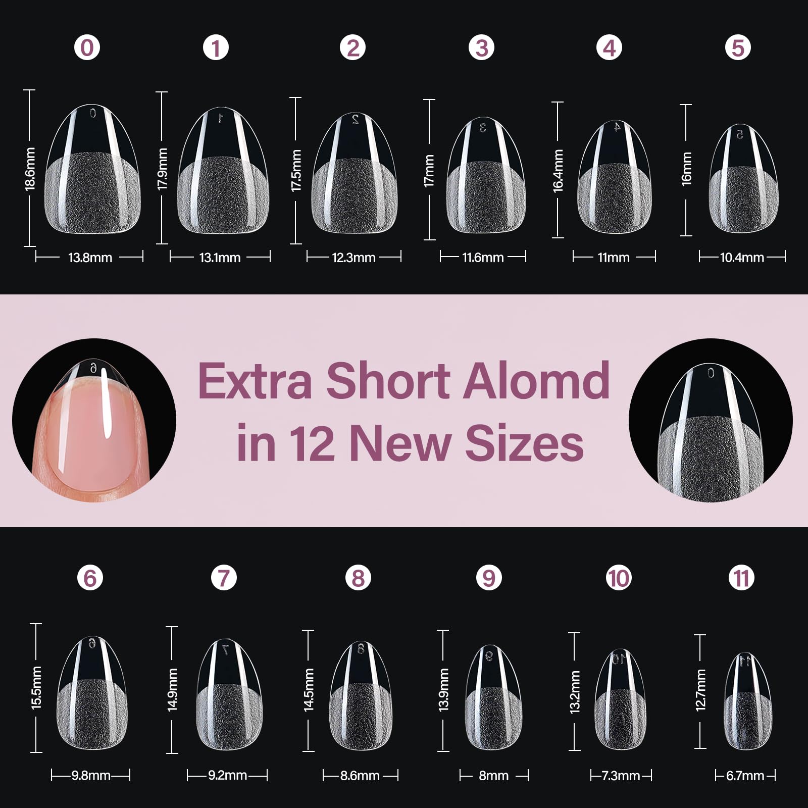 Misssix 12 sizes ensure a precise fit across natural nails for comfort.