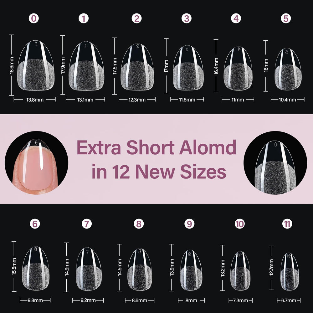 Misssix 12 sizes ensure a precise fit across natural nails for comfort.