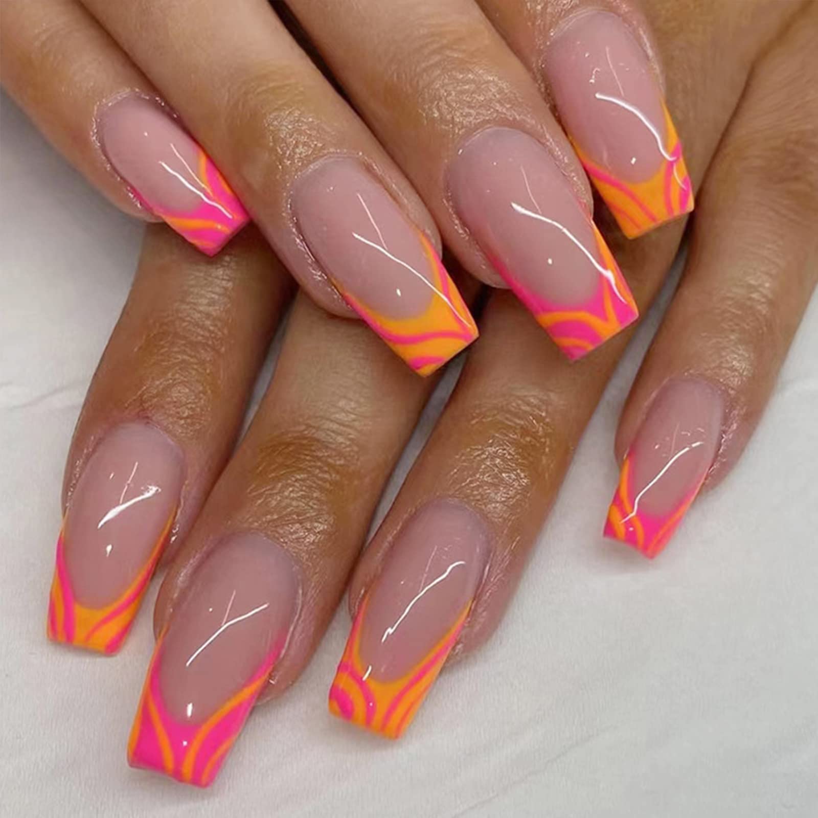 Misssix fake nails on hand illustrating easy at-home manicure
