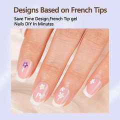 Misssix French Gel Nail Tips 15 sizes chart shows perfect fit options.