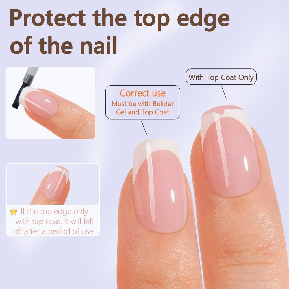 Misssix French Gel Nail Tips long-lasting up to three weeks, with press-on design.