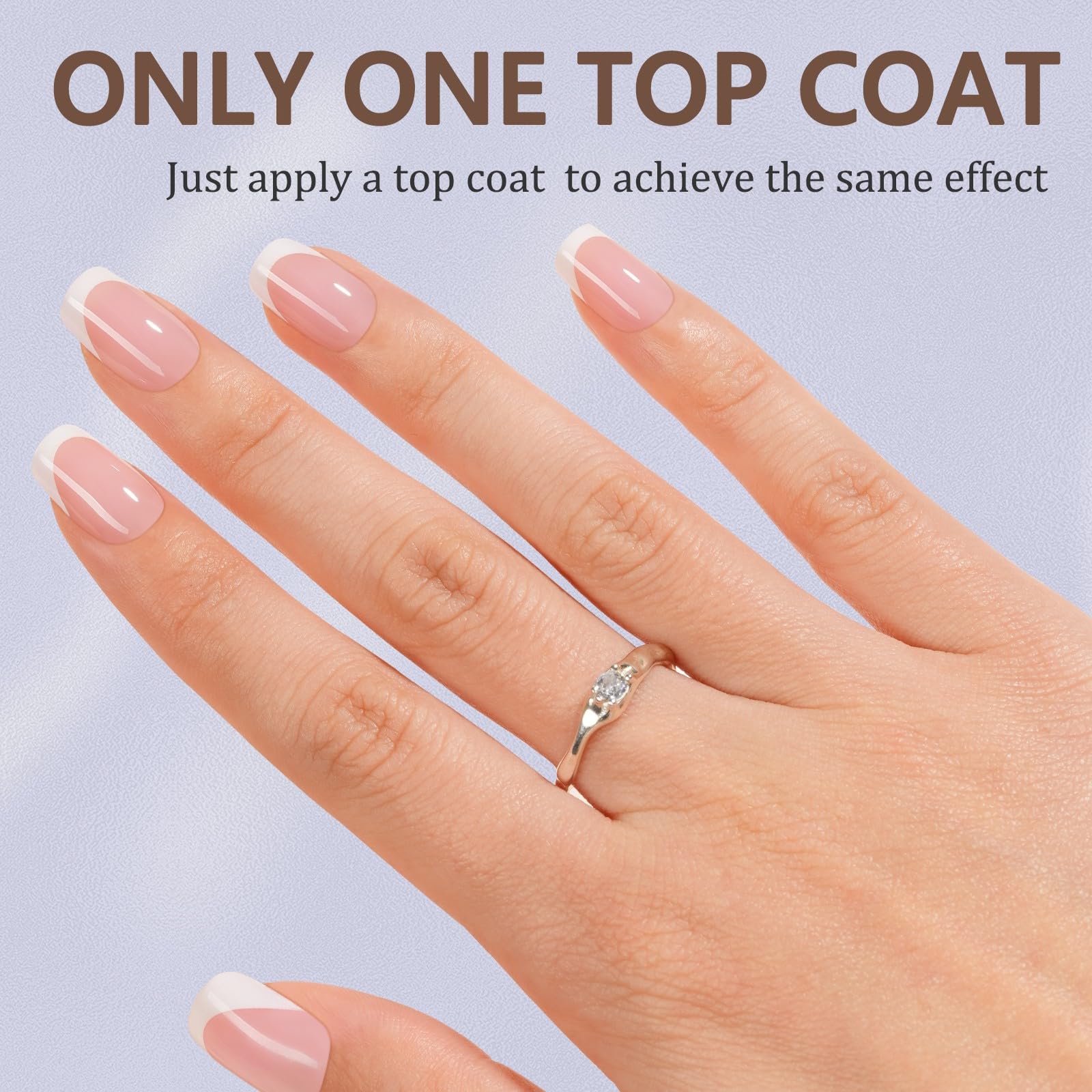 Misssix French Gel Nail Tips close-up of matte back for strong adhesion.