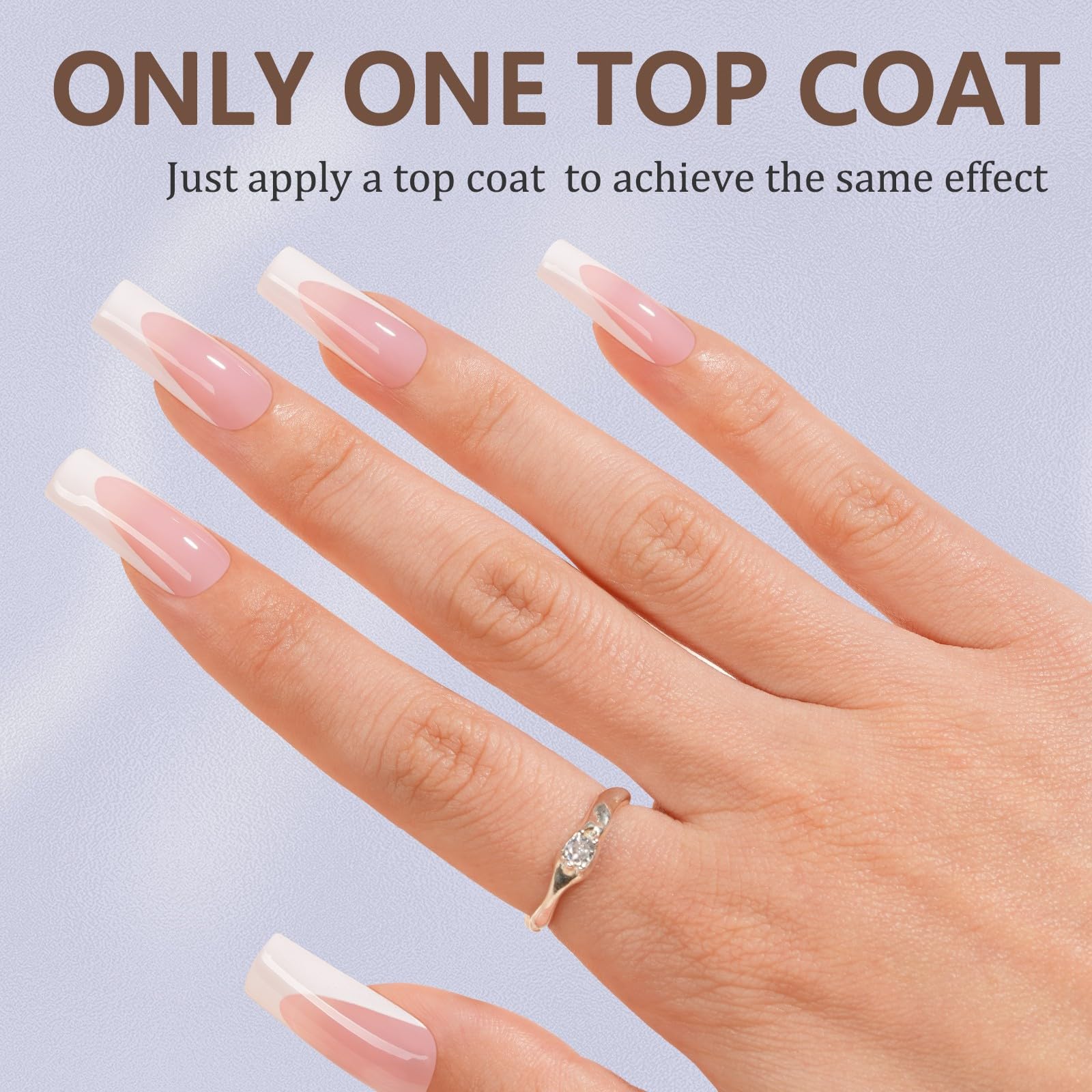 Misssix long square pink gel nail tips ideal for fast press-on nail extensions.