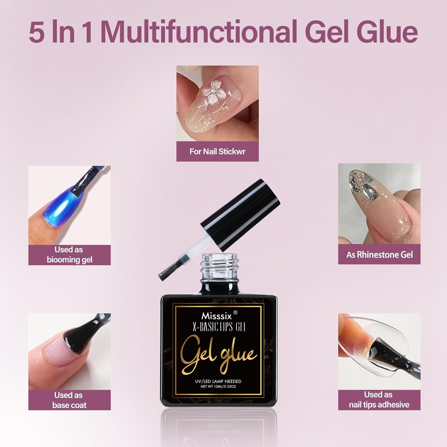 Misssix included nail file helps prep and shape nails for best adhesion.