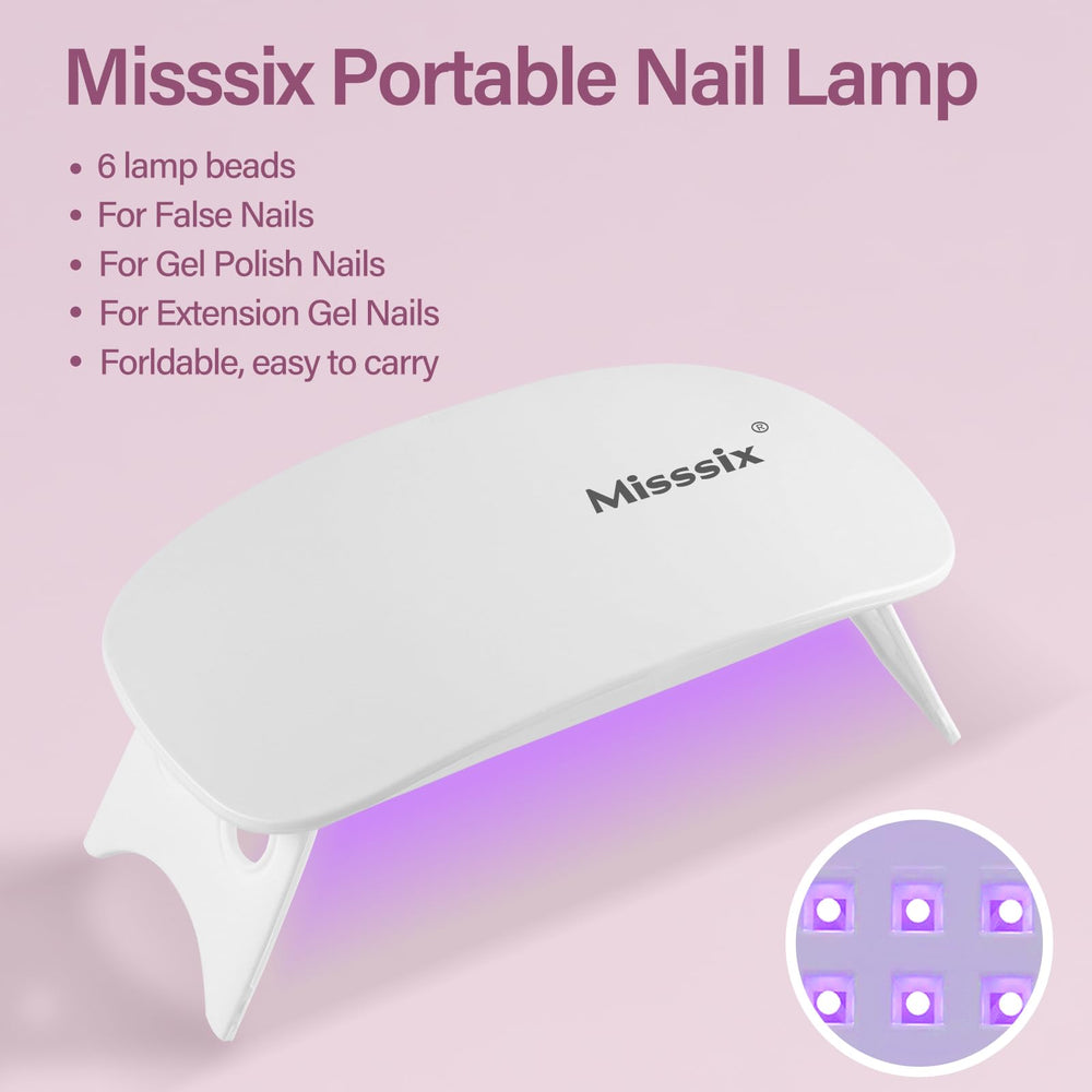 Misssix portable UV/LED nail lamp for fast, convenient cure anywhere.