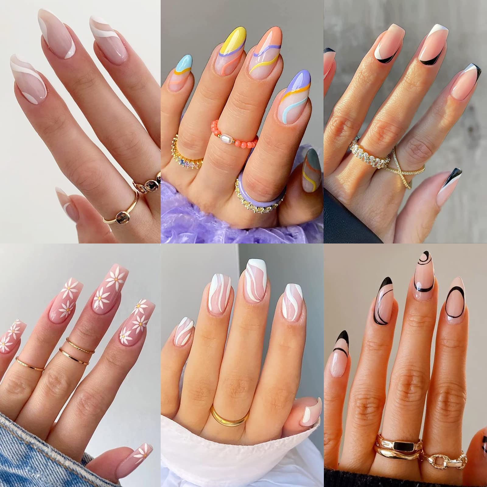 Misssix almond-square medium press-on nails for a quick chic manicure