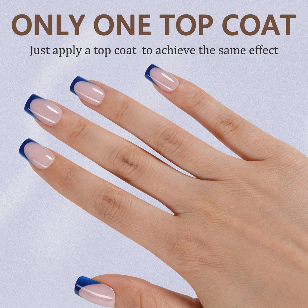 Misssix short square nail tips with inner matte texture for strong adhesion