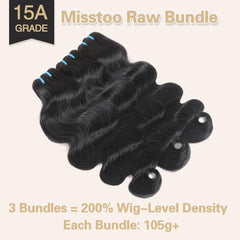 Misstoo 20-inch sew-in demonstration on a mannequin for natural density and seamless blend.