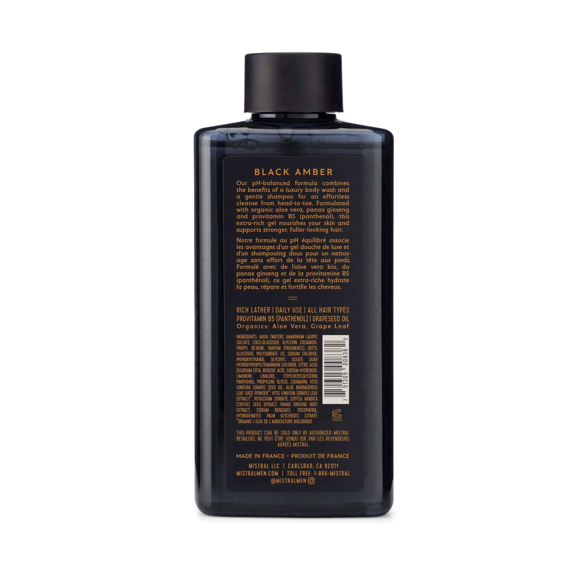 Mistral 2-in-1 shower gel demonstrates convenient head-to-toe cleansing.
