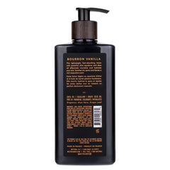 Close-up of Mistral Bourbon Vanilla lotion texture showing lightweight finish.