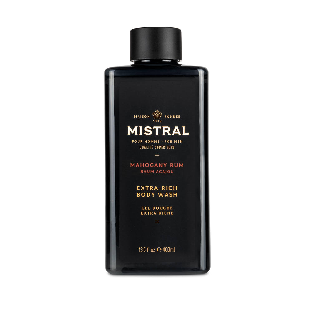 Mistral Mahogany Rum bottle showing premium scent for daily cleansing.