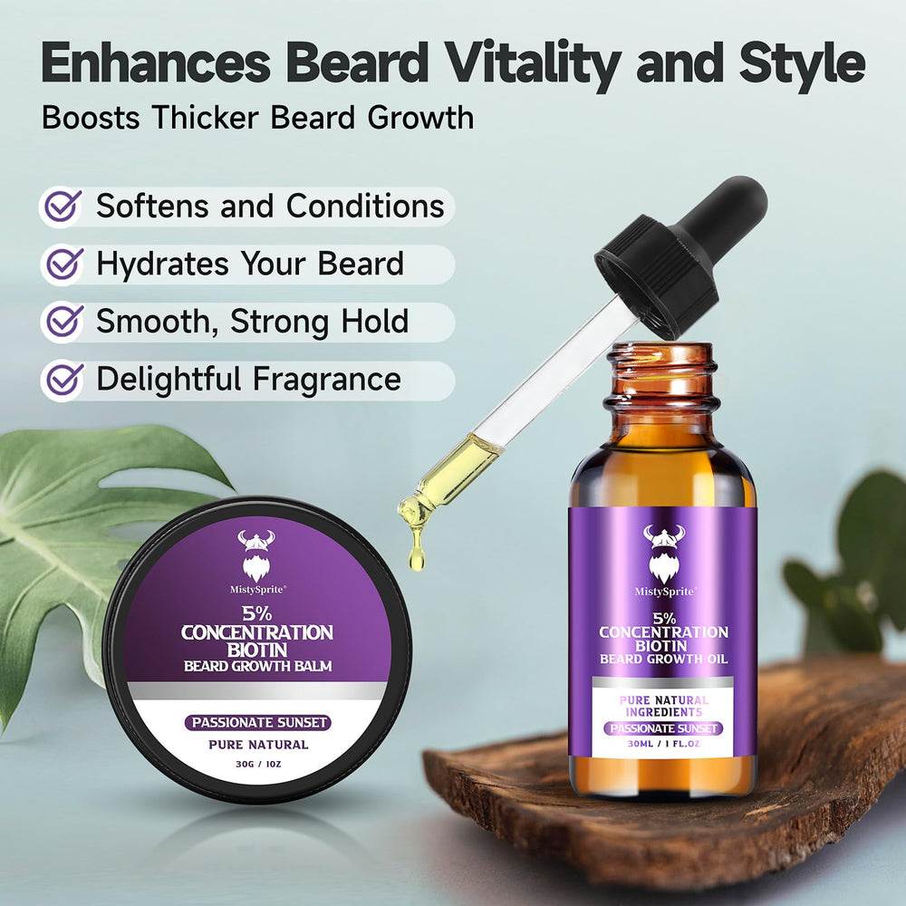 MistySprite beard balm being applied to tame unruly whiskers.