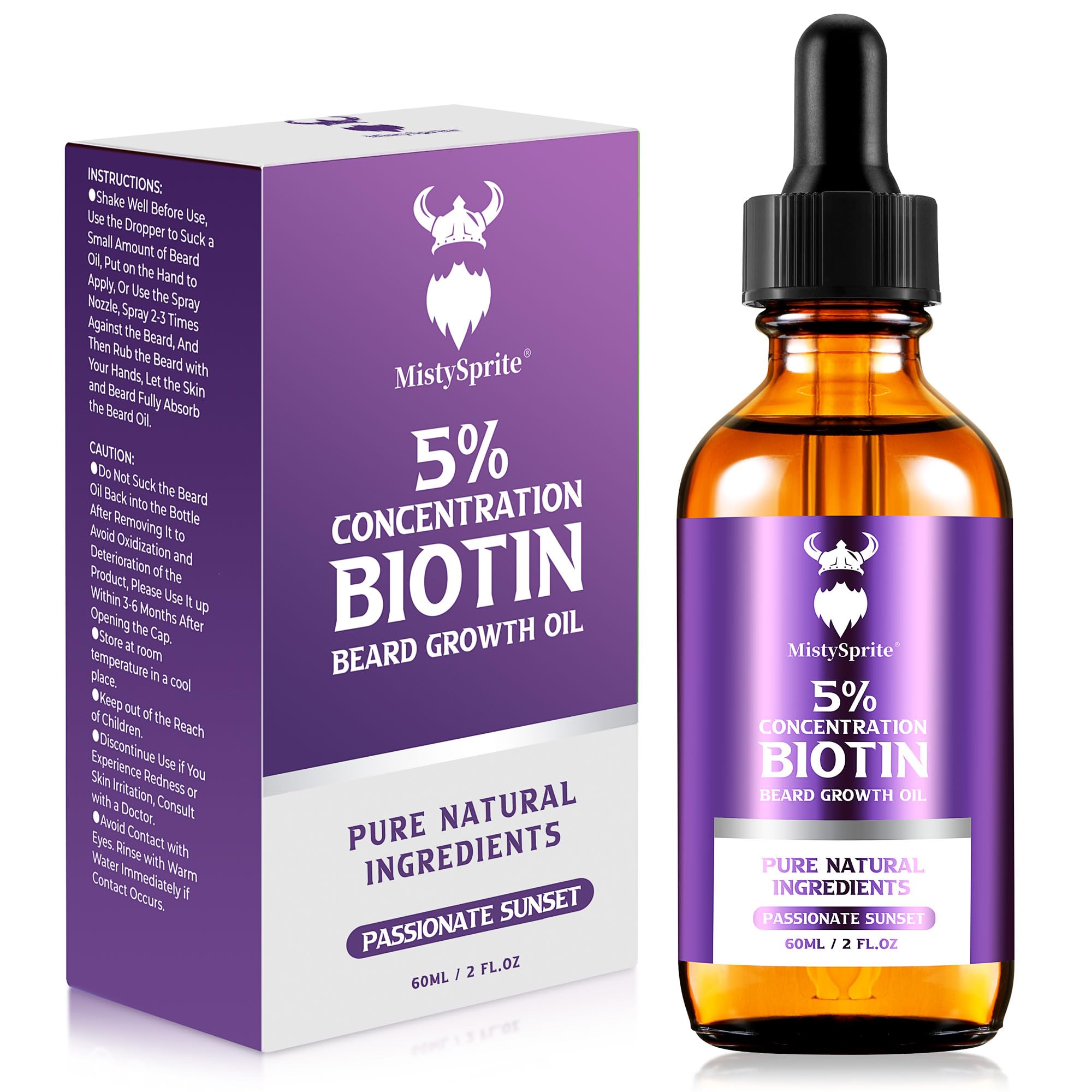 MistySprite Beard Oil bottle showing the premium formula for conditioning and styling.