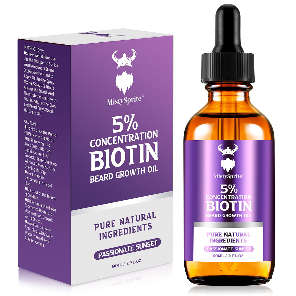 MistySprite Beard Oil bottle showing the premium formula for conditioning and styling.