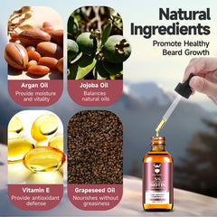 MistySprite biotin beard oil application on beard delivers smooth texture and subtle fragrance