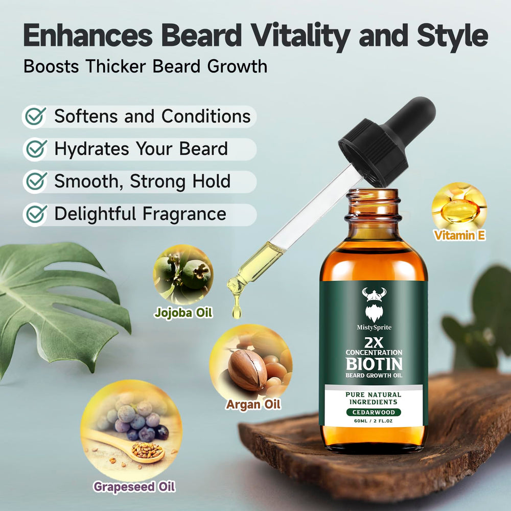 Mistysprite vitamin E enriched beard oil for softer, itch-free care