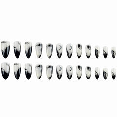 MISUD 24-piece press-on nails kit featuring gothic moon design.