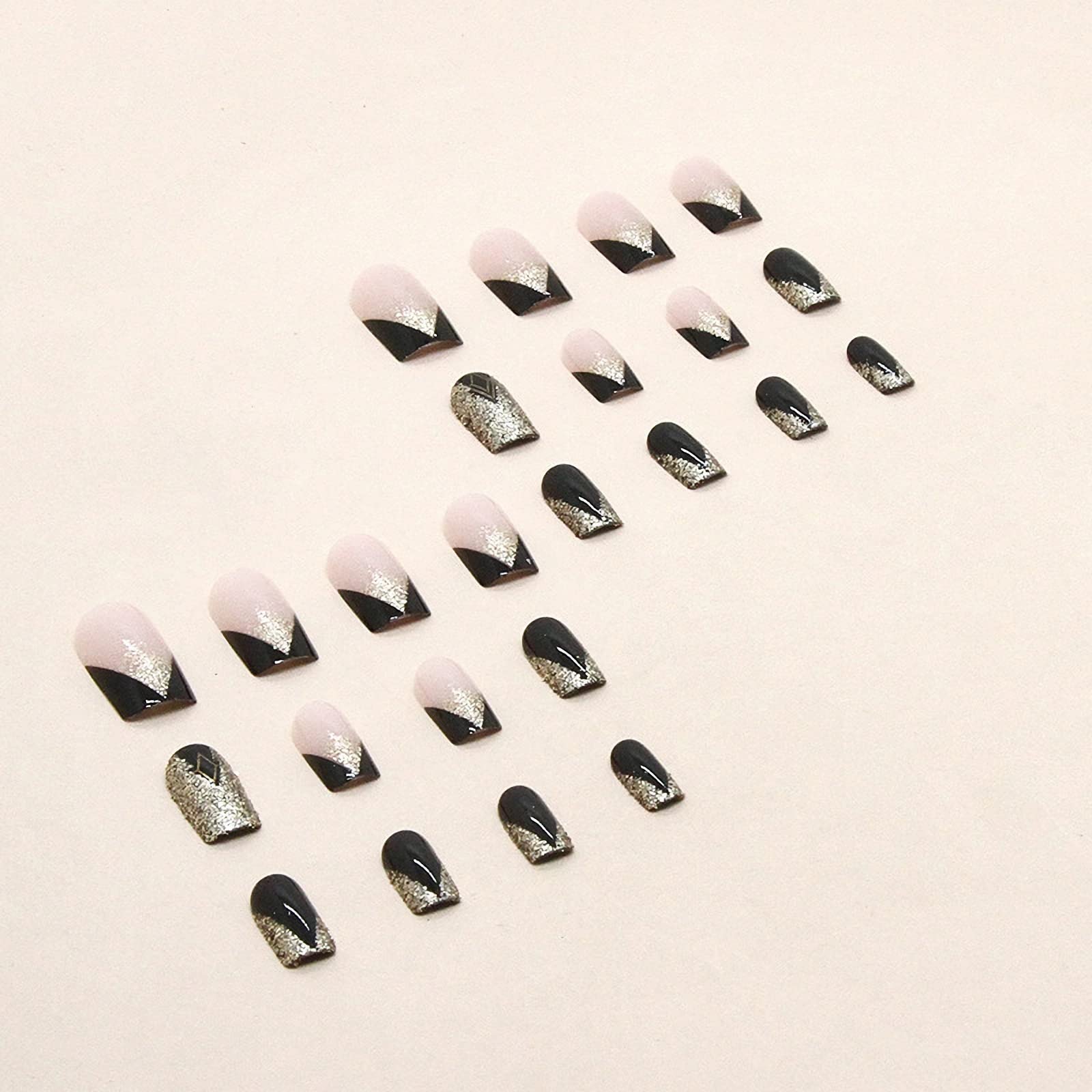 MISUD sparkle-sequin design close-up showing gold glitter accents for party-ready nails.