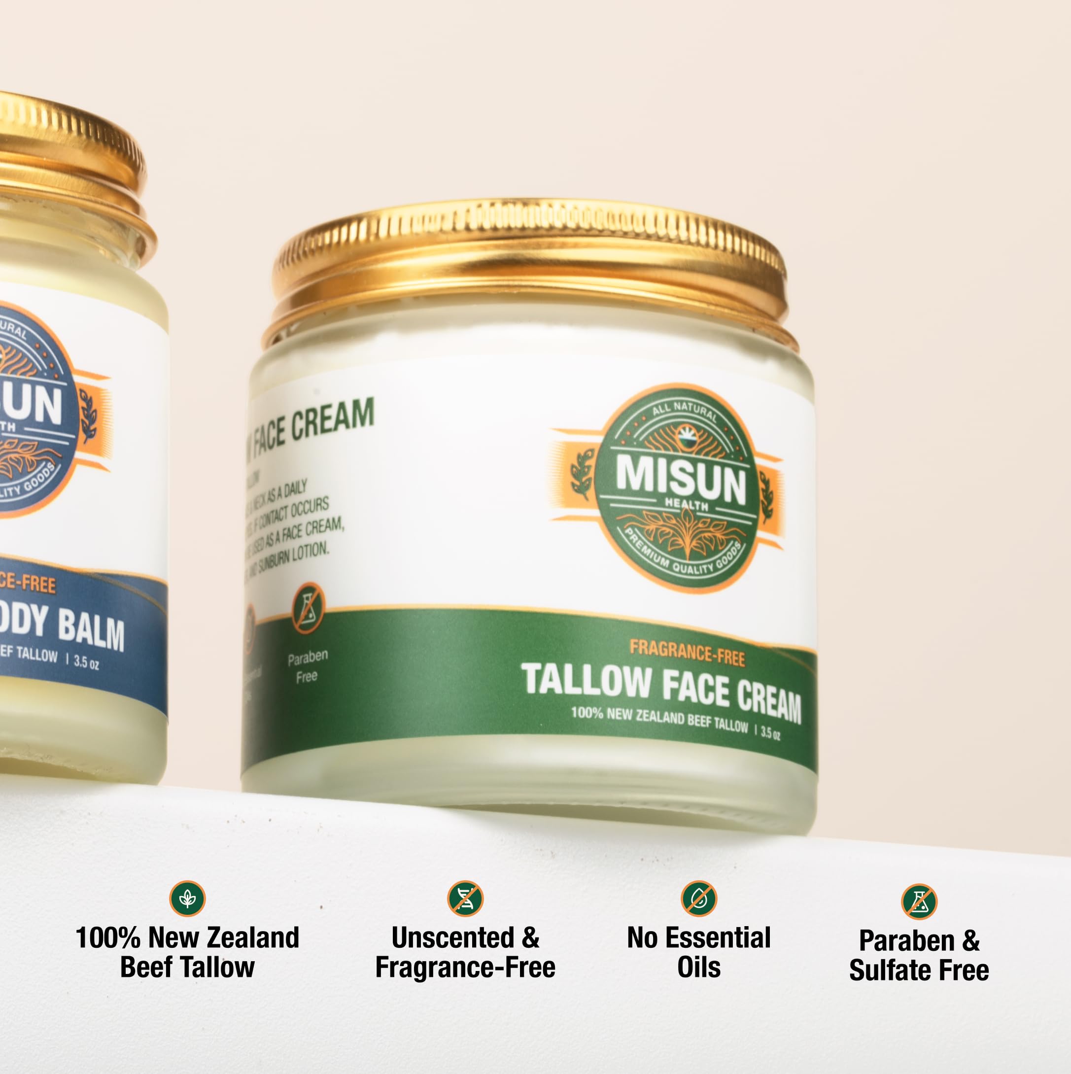 New Zealand grass-fed beef tallow ingredient label.